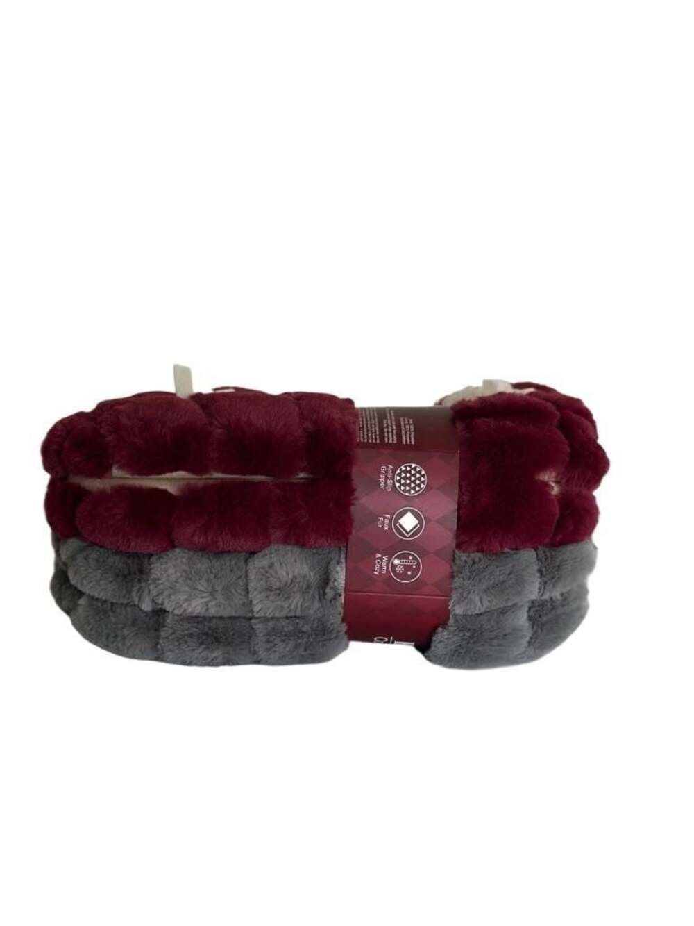 Brookstone Women's Cozy Slipper Socks 2-Pack with Anti-Slip Grippers